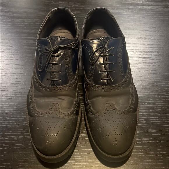 Louis Vuitton Men\'s Black and Navy Oxford Dress Shoes size 9.5 fits 10.5